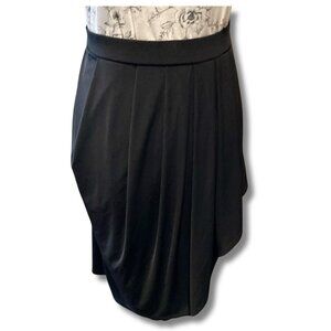 JOSEPH RIBKOFF Plus-size stretchy black tulip pencil skirt w/ draping LARGE XL